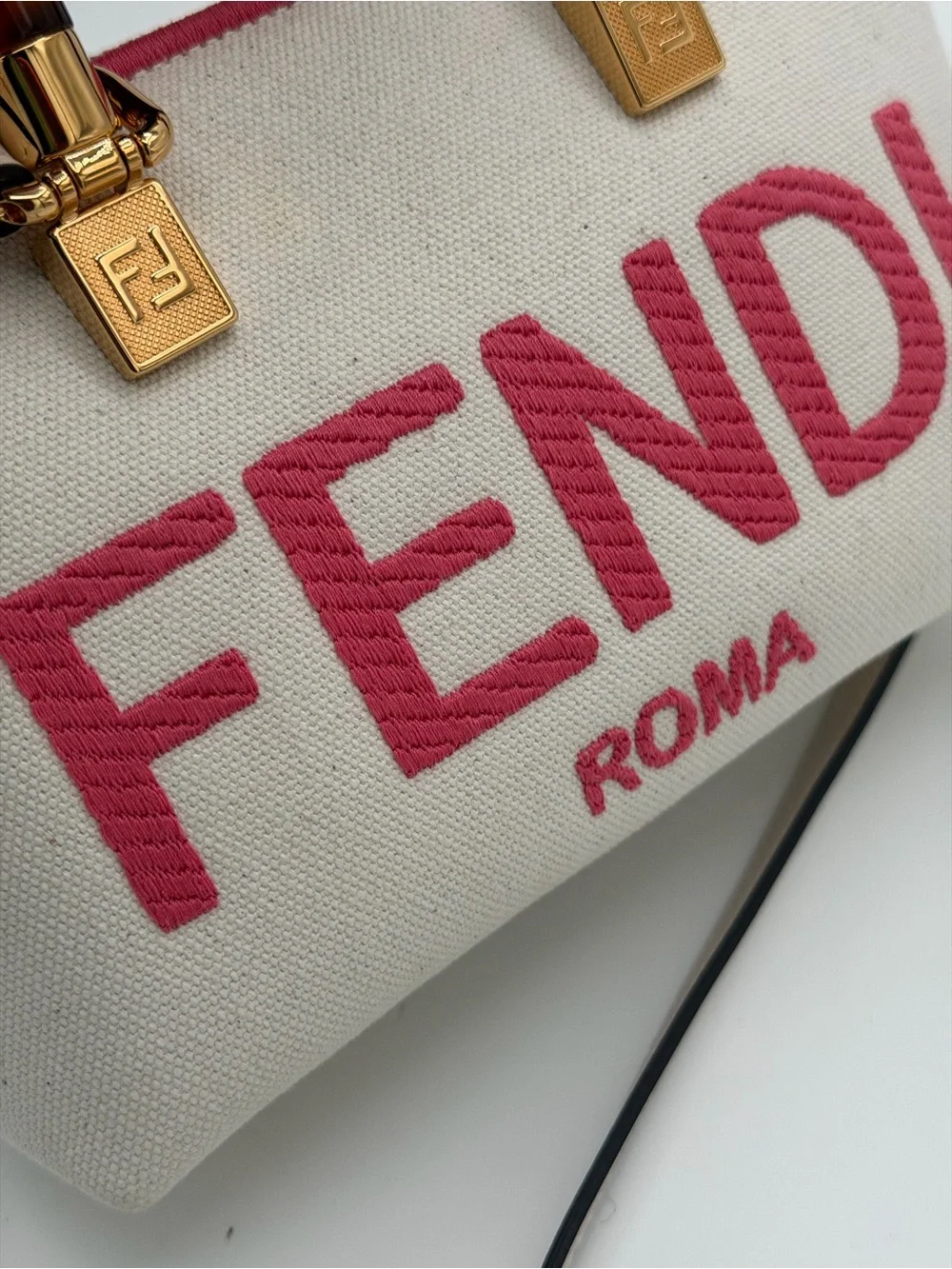 Fendi mini by the way denim canvas shoulder bag 😍